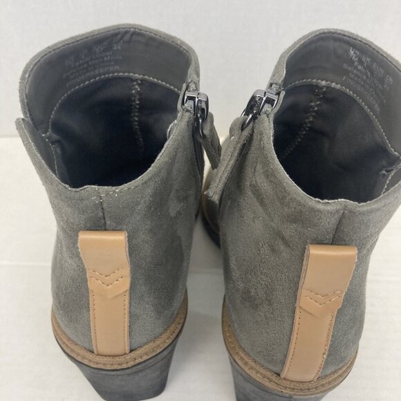 Dr Scholls Suede Finderkeeper Boots Womens Size 7M Gray Block Heel Ankle Booties - Picture 11 of 15